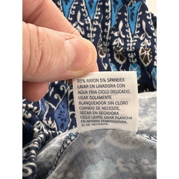 St. Johns Bay Womens PXL Blue Boho Maxi Skirt With Elastic Waist Gypsy Hippie - Picture 4 of 11